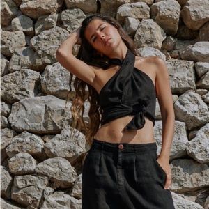 Zara Linen Halter Top NWT